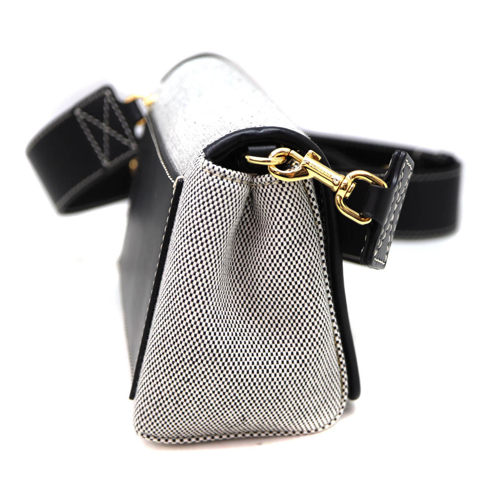 Burberry shoulder bag gray black canvas leather - Picture 4 of 6